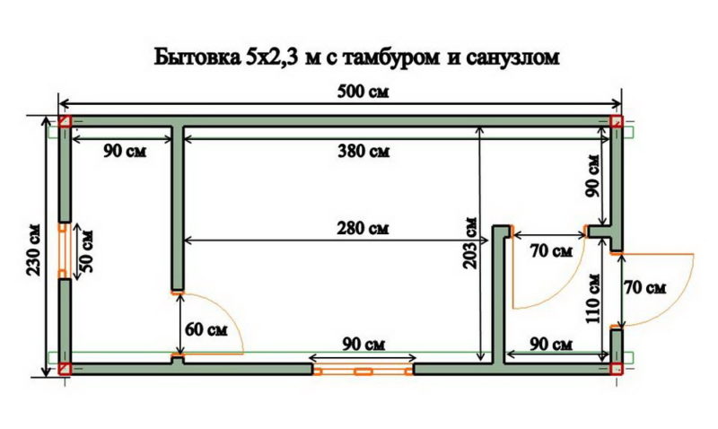 Бытовка из профильной трубы чертежи